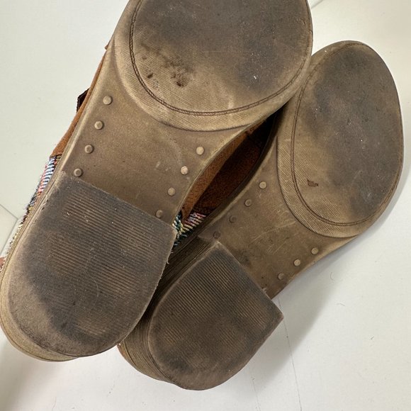 Brown Booties w/Fabric Pattern | 6.5 - Picture 4 of 4